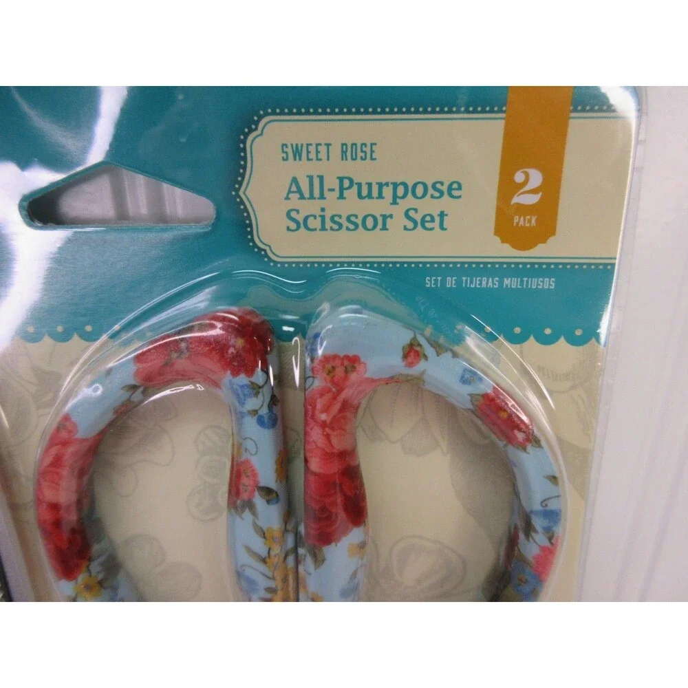 Pioneer Woman Sweet Rose Scissors All Purpose Shears Set Stainless Steel Floral